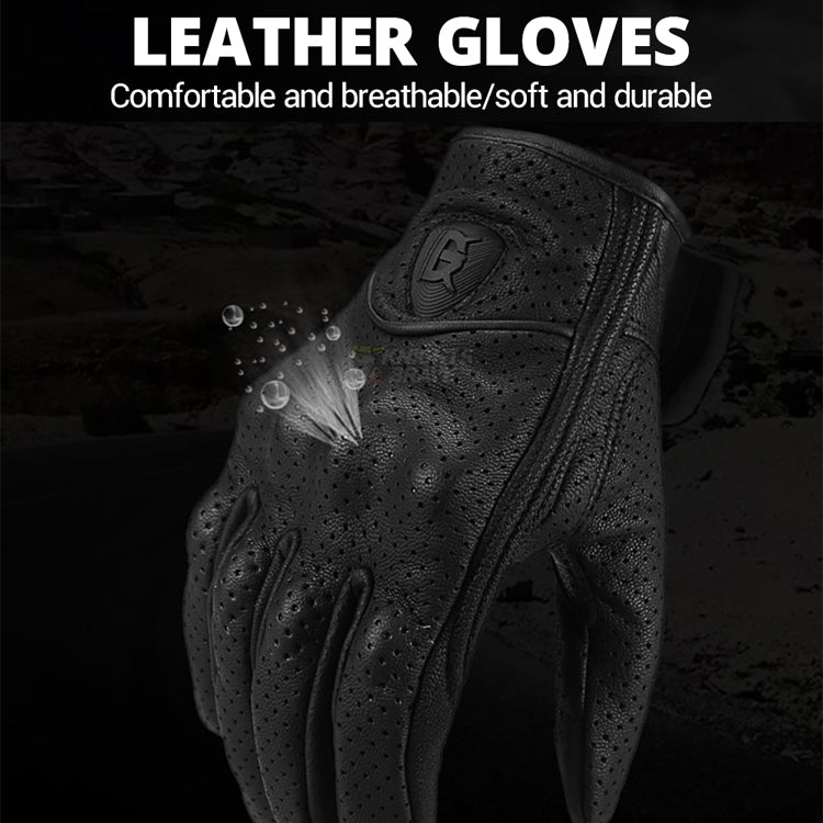 GHOST RACING GR-ST06 Breathable Touch Screen Motorcycle Riding Leather Gloves Anti-Fall Locomotive Gloves