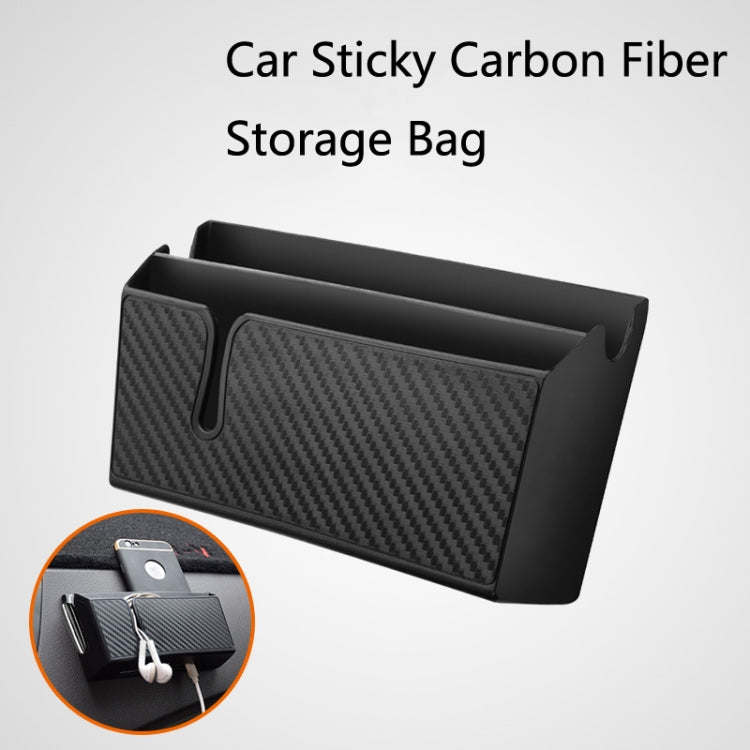 DM-020 Car Sticky Carbon Fiber Storage Bag Car Mobile Phone Storage Box Small