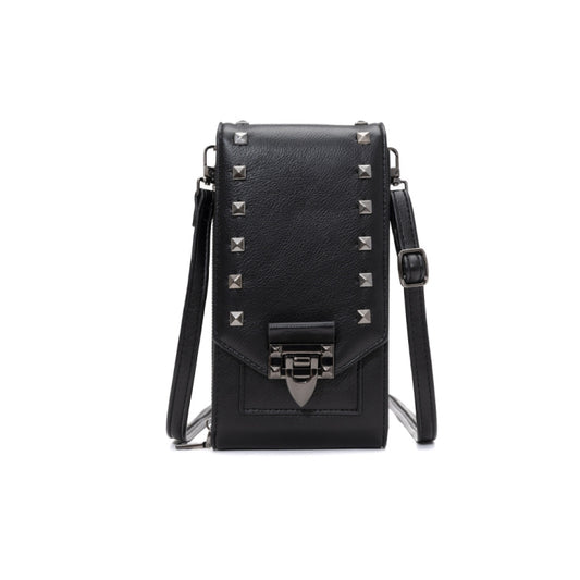 F835 Rivet Diamond Mobile Phone Bag Ladies Shoulder Diagonal Bag, Red, Blue, Black, Pink, Tea Brown