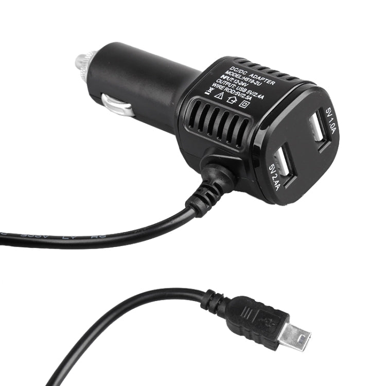 H519 Car Charger Driving Recorder Power Cord Dual USB With Display Charging Line, Specification:
