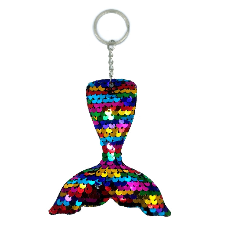 10 PCS Reflective Mermaid Keychain Sequins Mermaid Tail Accessories Car Luggage Pendant