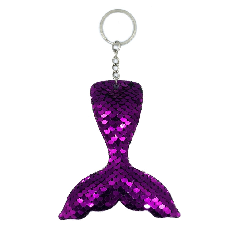 10 PCS Reflective Mermaid Keychain Sequins Mermaid Tail Accessories Car Luggage Pendant