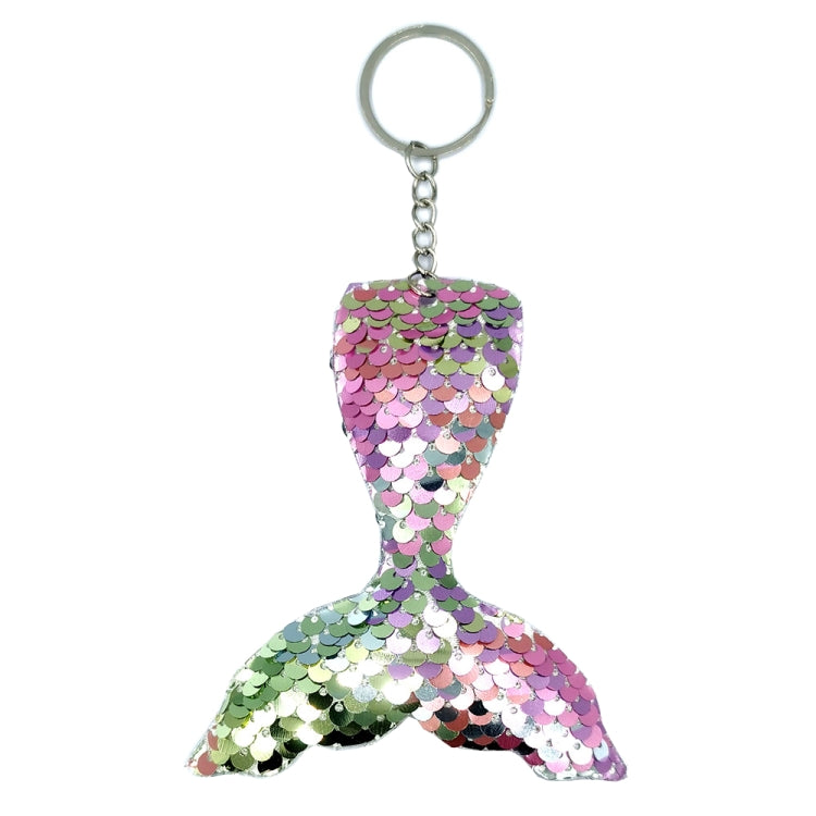 10 PCS Reflective Mermaid Keychain Sequins Mermaid Tail Accessories Car Luggage Pendant