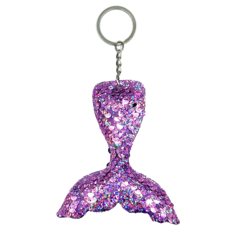 10 PCS Reflective Mermaid Keychain Sequins Mermaid Tail Accessories Car Luggage Pendant