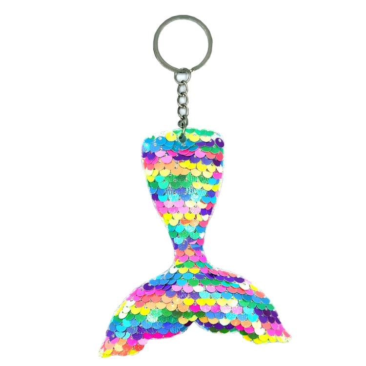 10 PCS Reflective Mermaid Keychain Sequins Mermaid Tail Accessories Car Luggage Pendant