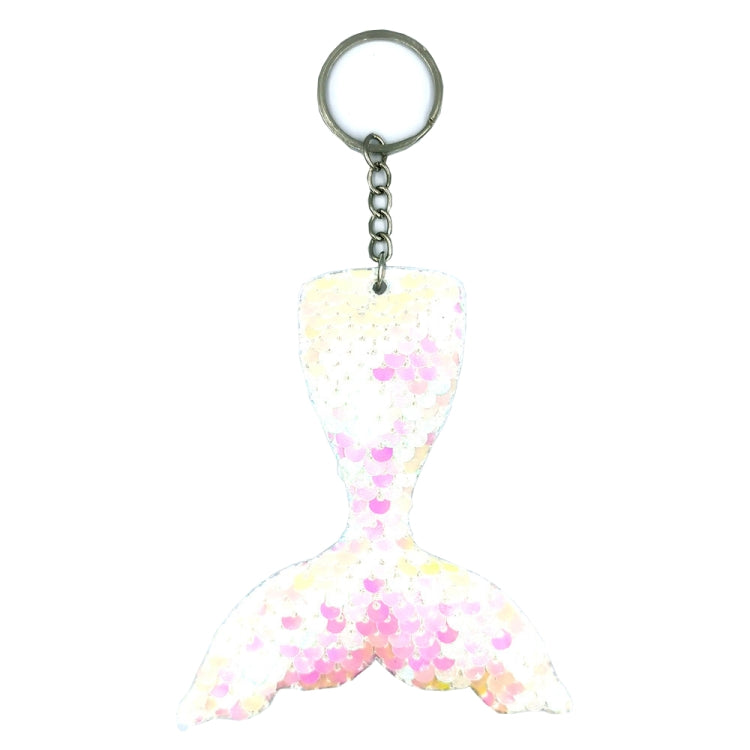 10 PCS Reflective Mermaid Keychain Sequins Mermaid Tail Accessories Car Luggage Pendant