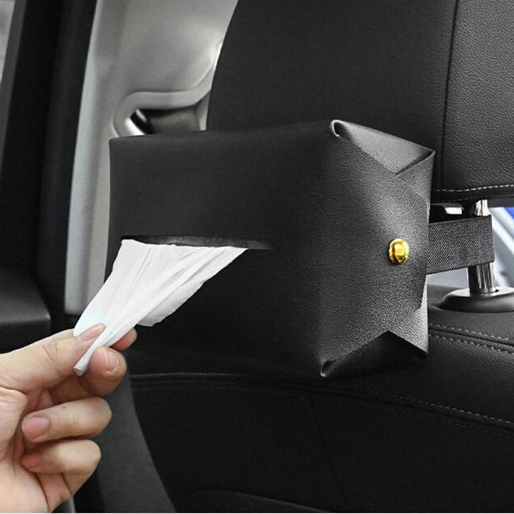 2 PCS Car Leather Tissue Box Home Paper Towel Storage Box