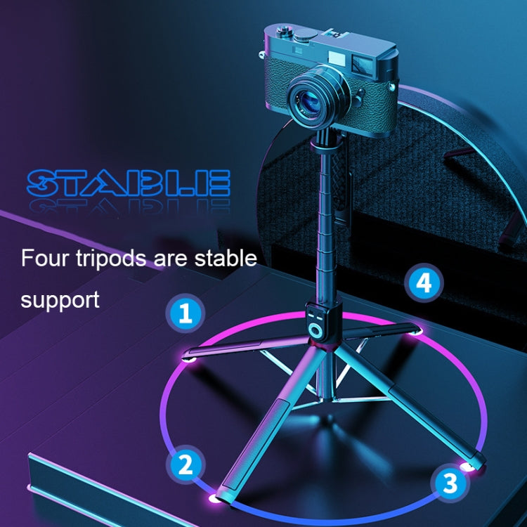 360-Degree Rotating Foldable Bluetooth Selfie Sticks Live Stand, Spec: