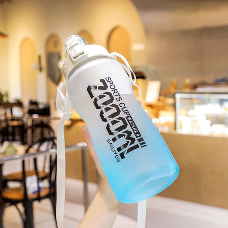 Frosted Gradient Color Large-Capacity Sports Water Cup Outdoor Portable Straw Water Bottle
