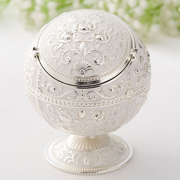 Metal Globe Ashtray With Lid Holiday Gift Tea Table Decoration