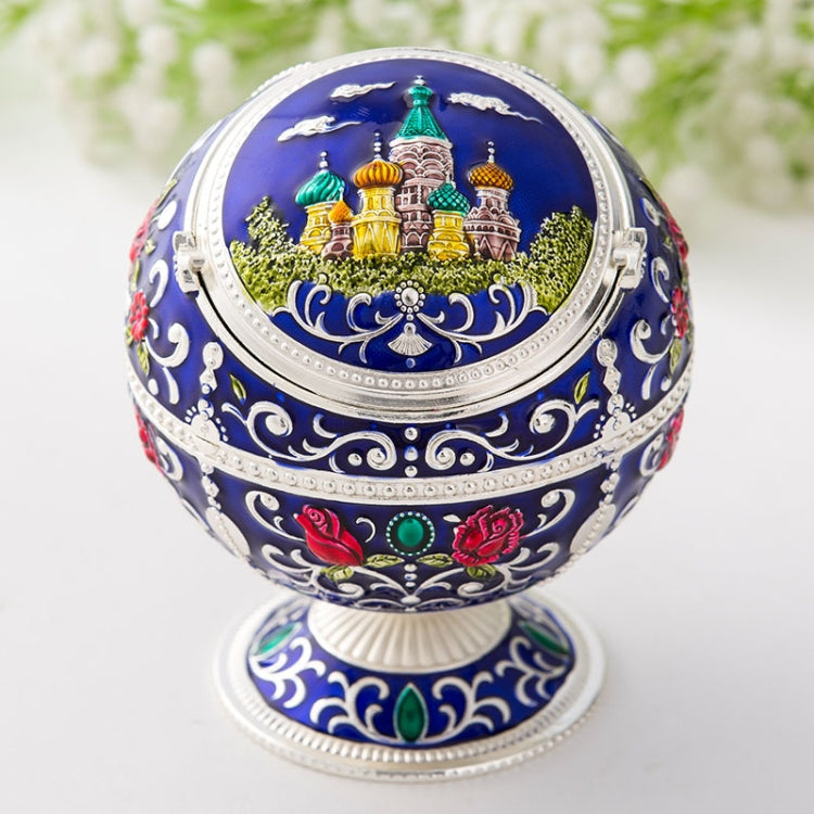 Metal Globe Ashtray With Lid Holiday Gift Tea Table Decoration