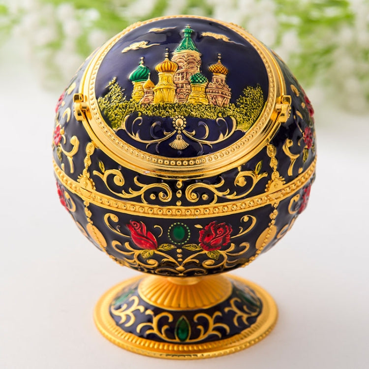Metal Globe Ashtray With Lid Holiday Gift Tea Table Decoration