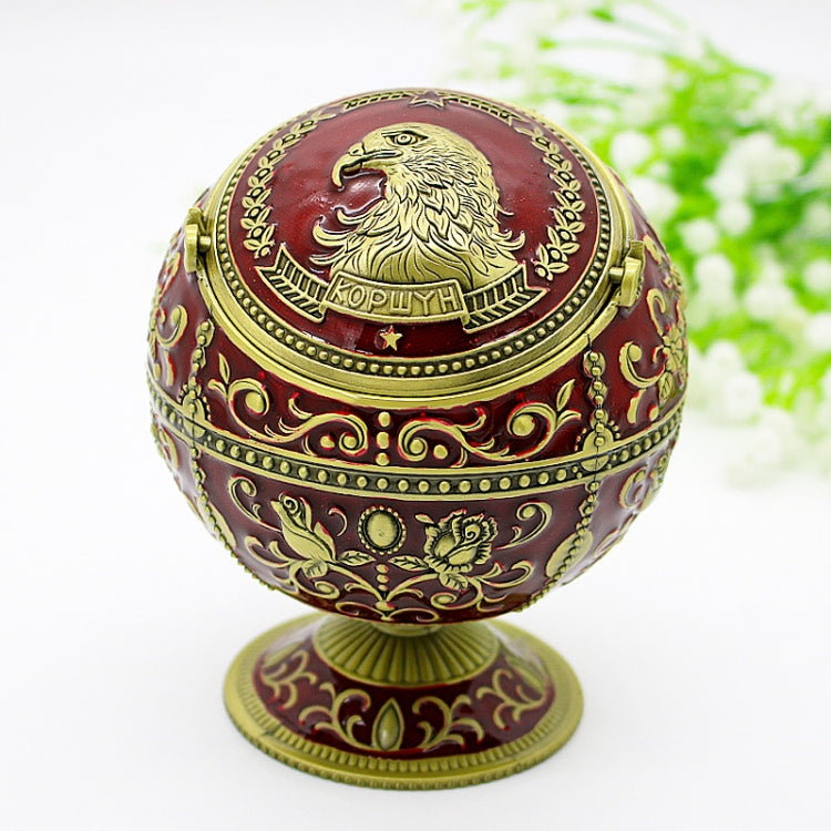 Metal Globe Ashtray With Lid Holiday Gift Tea Table Decoration