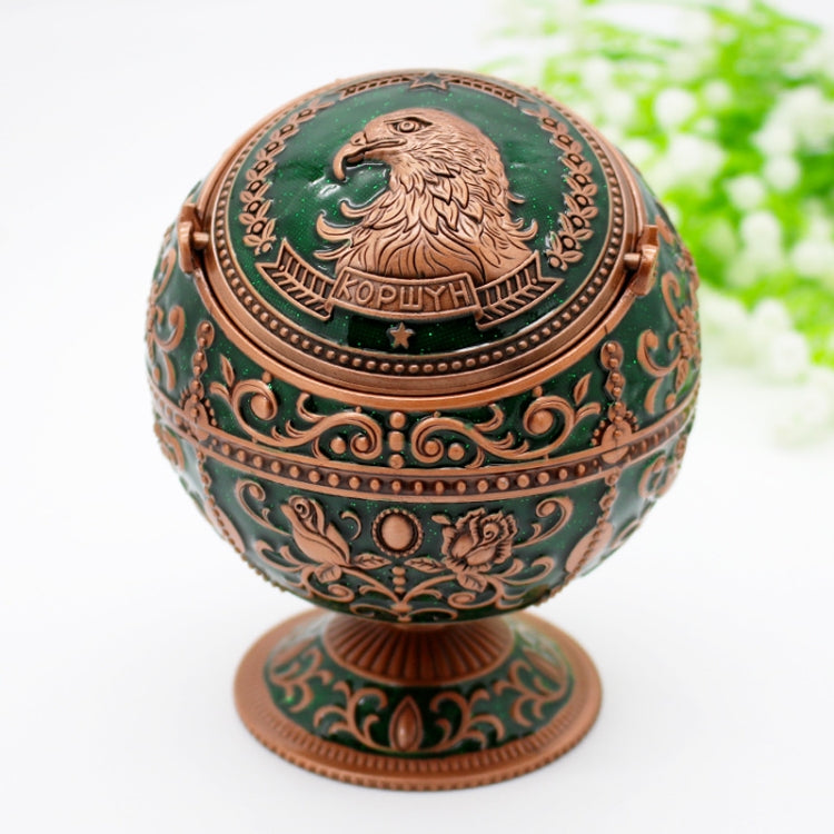 Metal Globe Ashtray With Lid Holiday Gift Tea Table Decoration