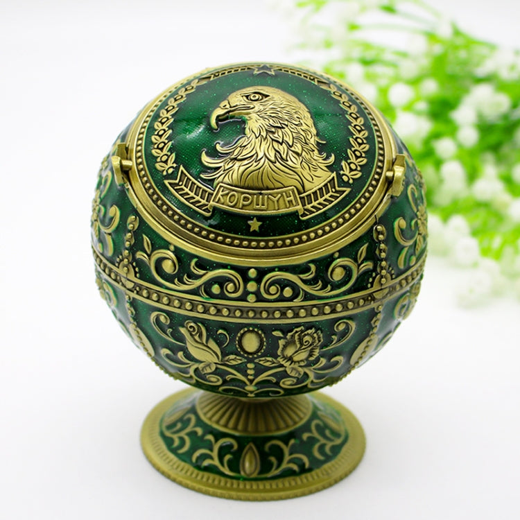 Metal Globe Ashtray With Lid Holiday Gift Tea Table Decoration