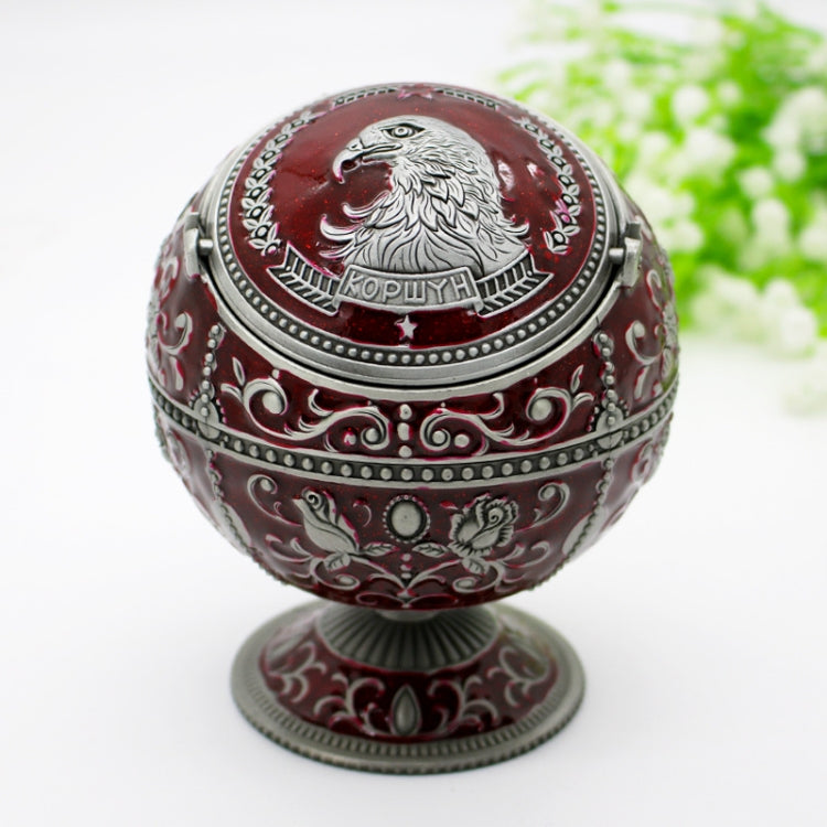 Metal Globe Ashtray With Lid Holiday Gift Tea Table Decoration