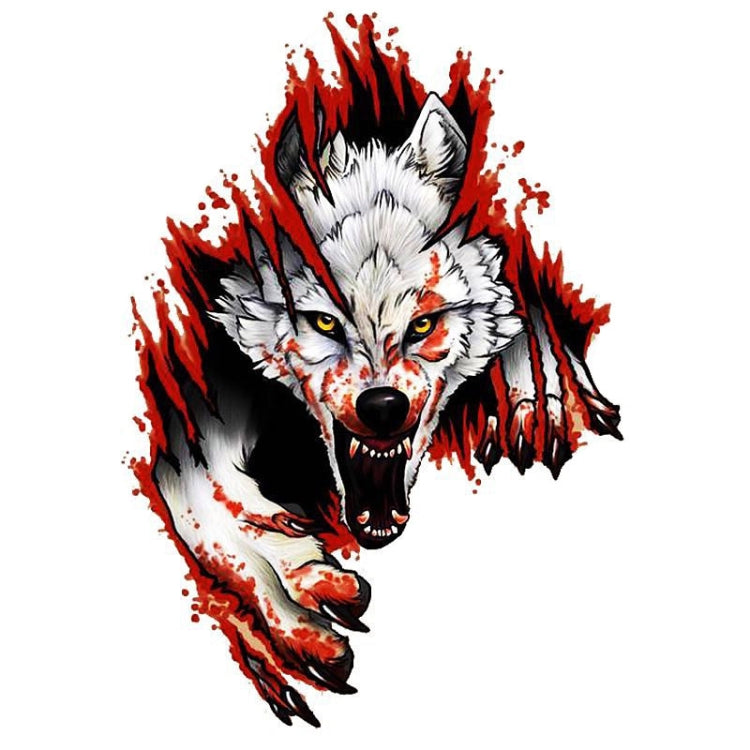 3D Realistic Wolf Head Hood Door Car Body Decoration Stickers Scratches Cover Waterproof Car Stickers