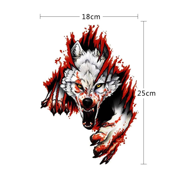 3D Realistic Wolf Head Hood Door Car Body Decoration Stickers Scratches Cover Waterproof Car Stickers