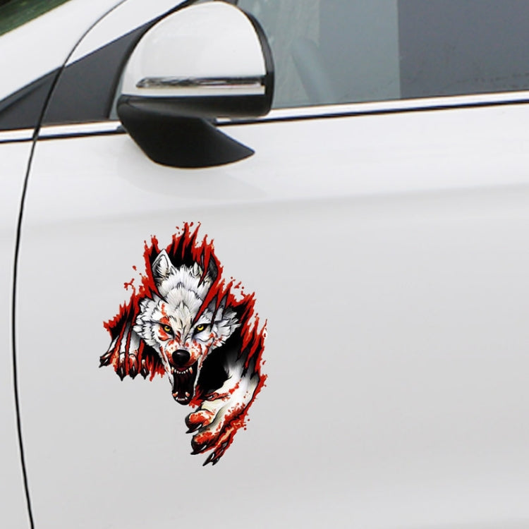 3D Realistic Wolf Head Hood Door Car Body Decoration Stickers Scratches Cover Waterproof Car Stickers