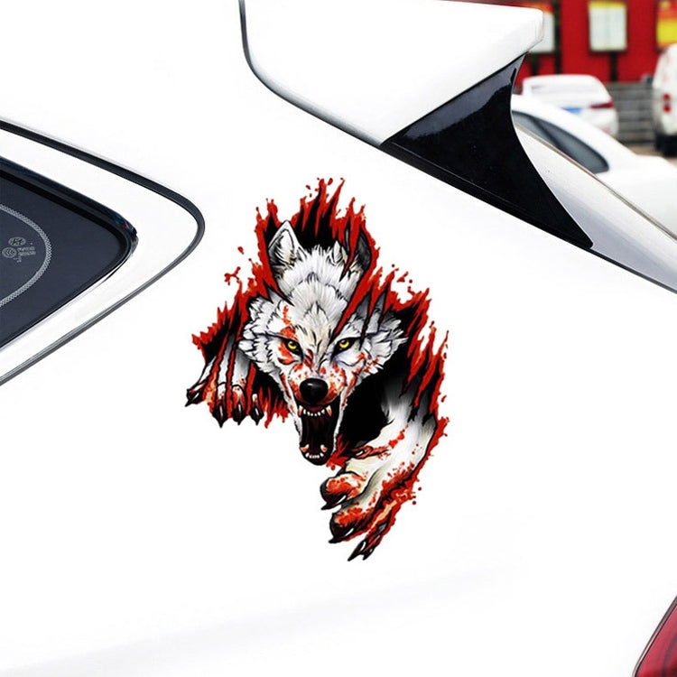 3D Realistic Wolf Head Hood Door Car Body Decoration Stickers Scratches Cover Waterproof Car Stickers