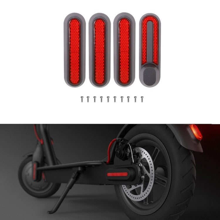 Electric Scooter Wheel Four-way Side Decorative Cover With Reflective Strips & Screws For Xiaomi Mijia 1S / Pro 2