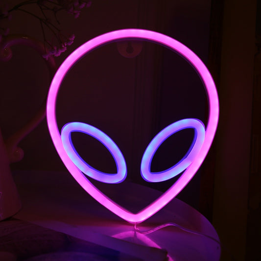 LED Personalized Neon Decorative Light Modeling Light USB Battery Box Dual Purpose, Spec:, Alien, Planet