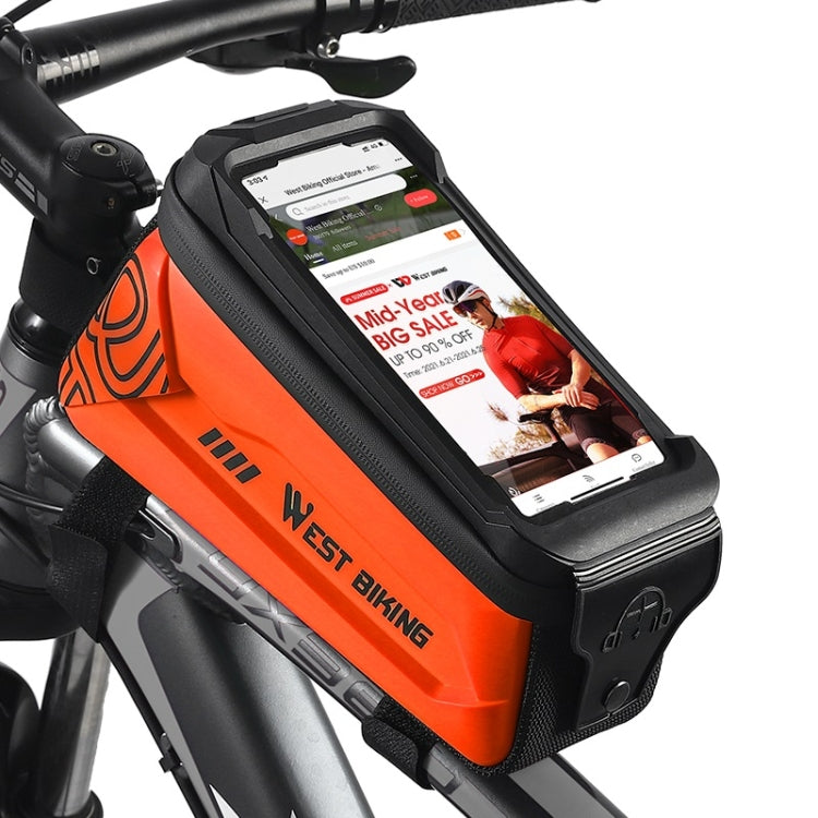 WEST BIKING 2.5L Bicycle Front Beam Mobile Phone Touch Screen Hard Shell Bag