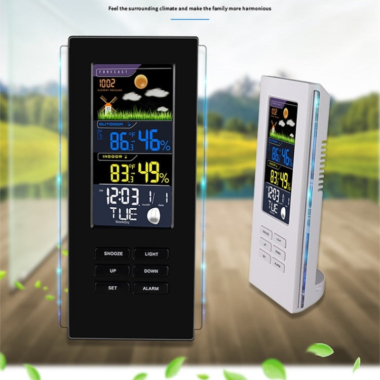 Wireless Colorful Screen Indoor And Outdoor Temperature Humidity Meter Barometer Smart Digital Electronic Clock With Backlight