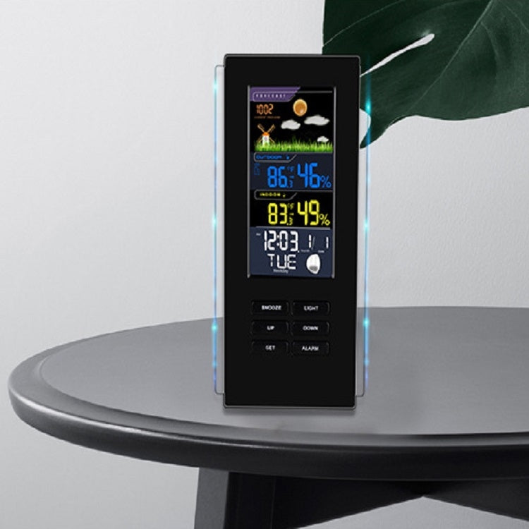 Wireless Colorful Screen Indoor And Outdoor Temperature Humidity Meter Barometer Smart Digital Electronic Clock With Backlight