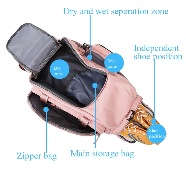 Sports Fitness Bag Large Capacity Luggage Bag Dry Wet Separation With Shoes Position Hand-Held Backpack Travel Bag