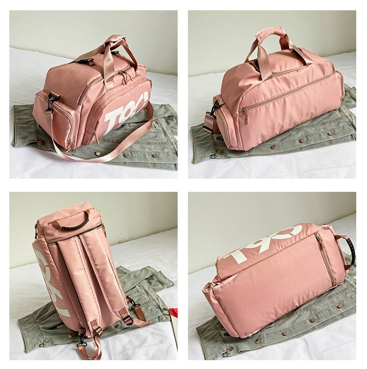 Sports Fitness Bag Large Capacity Luggage Bag Dry Wet Separation With Shoes Position Hand-Held Backpack Travel Bag