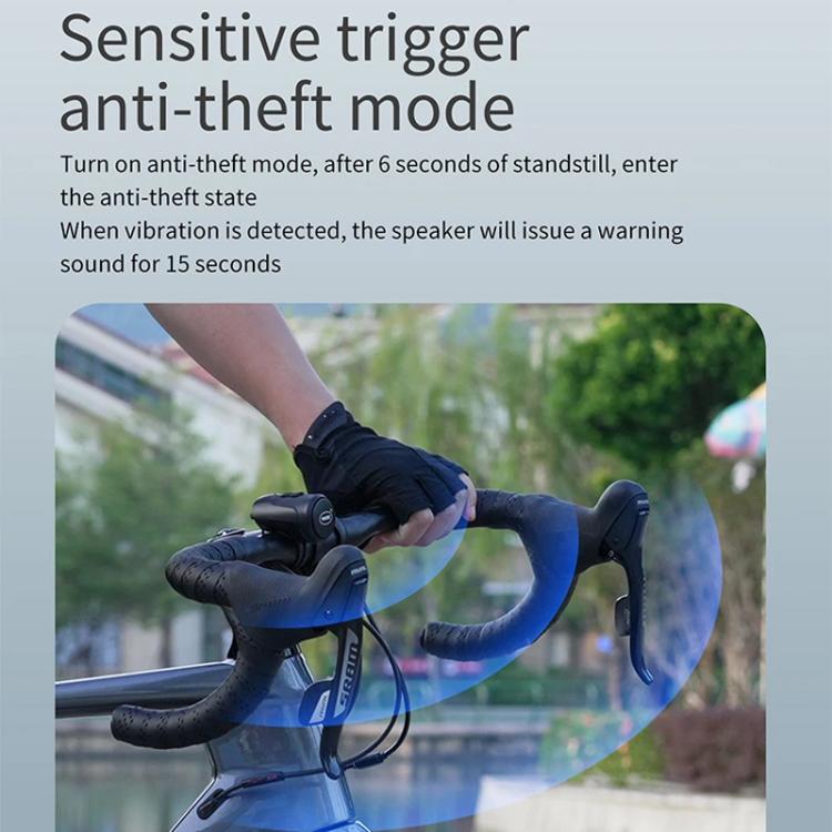 CYCLINGBOX BG-1903 Bike Alarm Anti-Theft Electric Horn 125dB USB Charging Bell