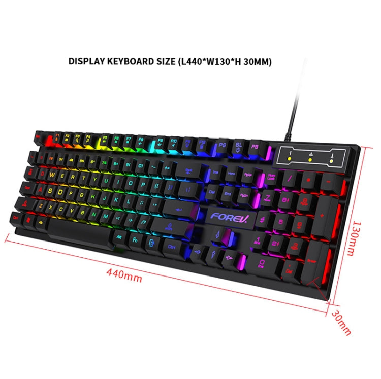 FOREV FV-Q305S Colorful Luminous Wired Gaming Keyboard and Mouse Set