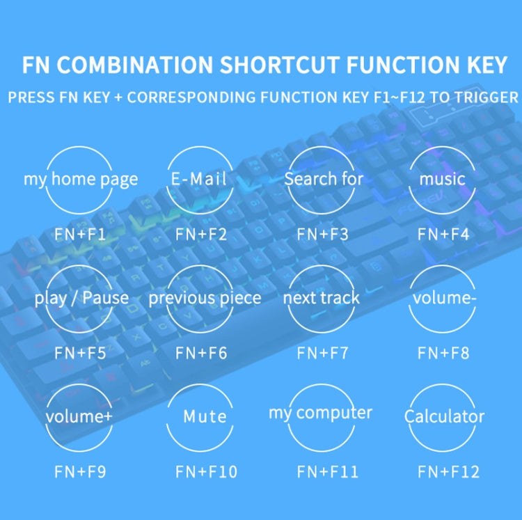 FOREV FV-Q305S Colorful Luminous Wired Gaming Keyboard and Mouse Set