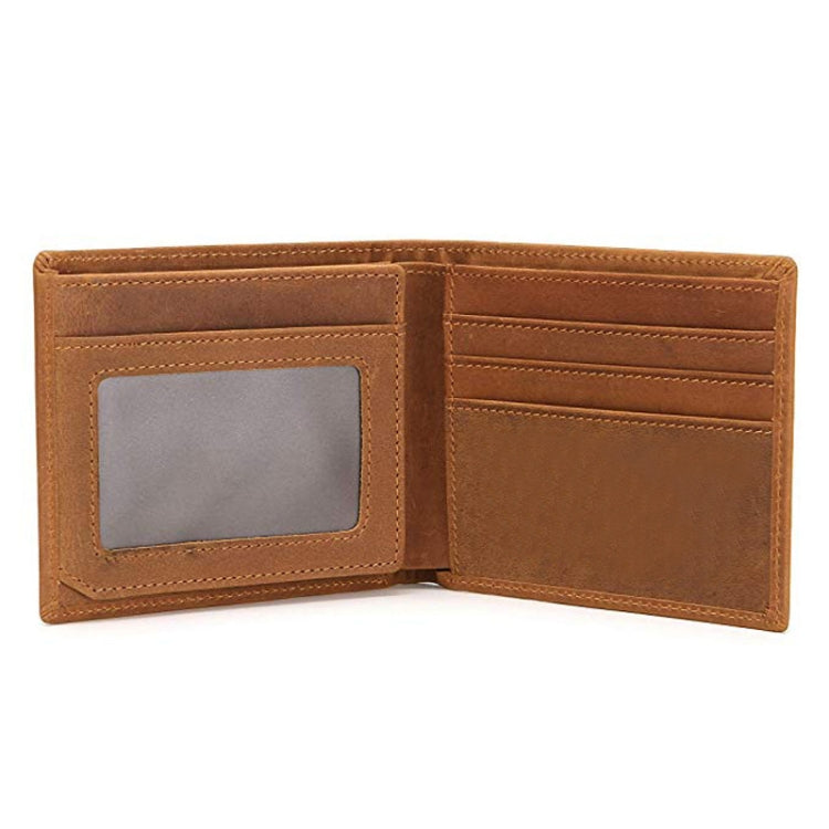 6003 Men Gift Crazy Horse Leather Lettering Laser Mark Wallet