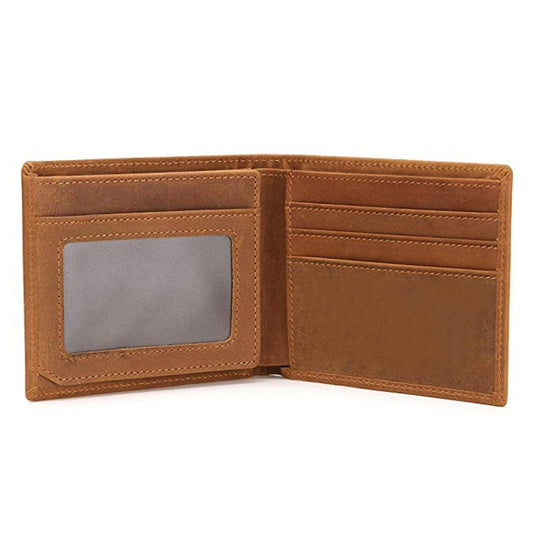 6003 Men Gift Crazy Horse Leather Lettering Laser Mark Wallet