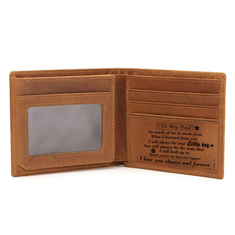 6003 Men Gift Crazy Horse Leather Lettering Laser Mark Wallet