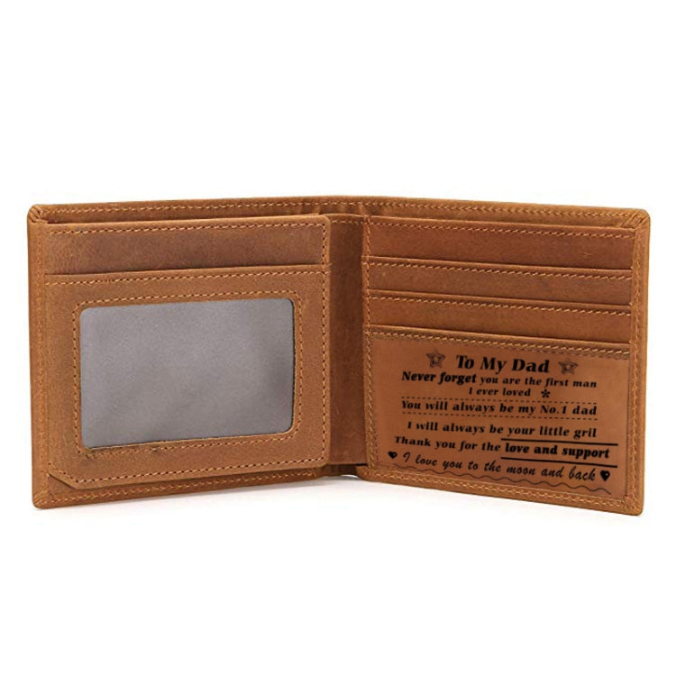 6003 Men Gift Crazy Horse Leather Lettering Laser Mark Wallet