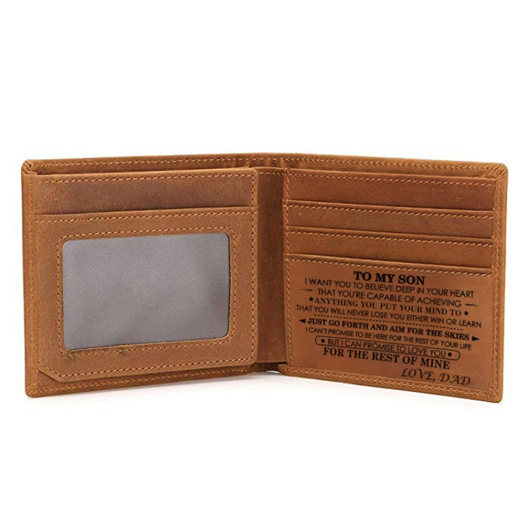6003 Men Gift Crazy Horse Leather Lettering Laser Mark Wallet