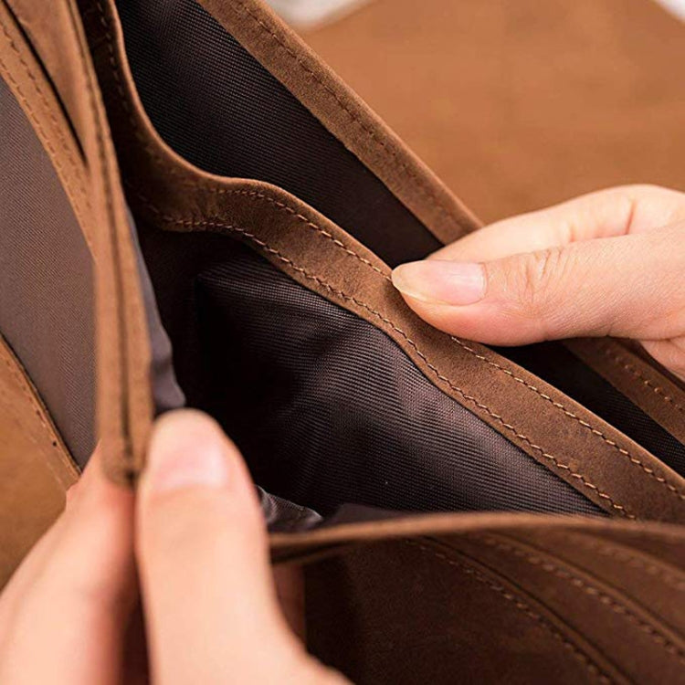 6003 Men Gift Crazy Horse Leather Lettering Laser Mark Wallet