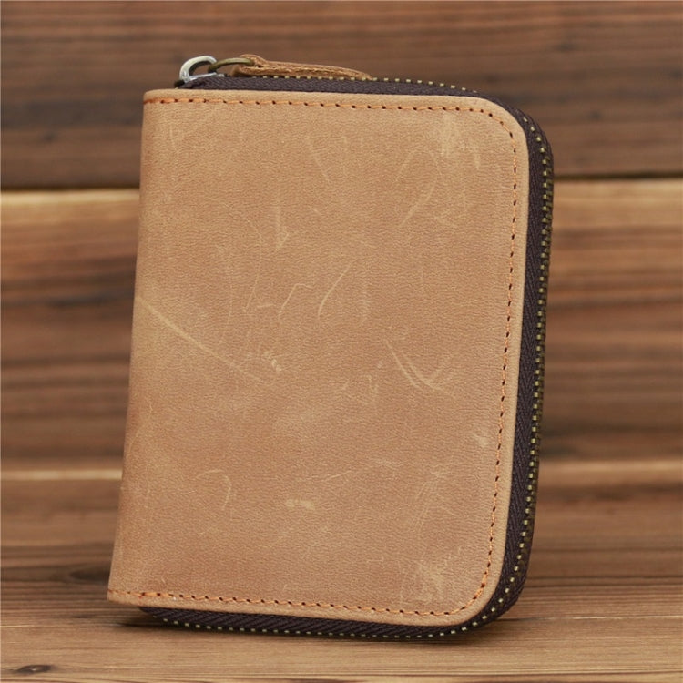9039 RFID Antimagnetic Leather Zipper Wallet