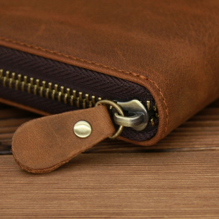 9039 RFID Antimagnetic Leather Zipper Wallet