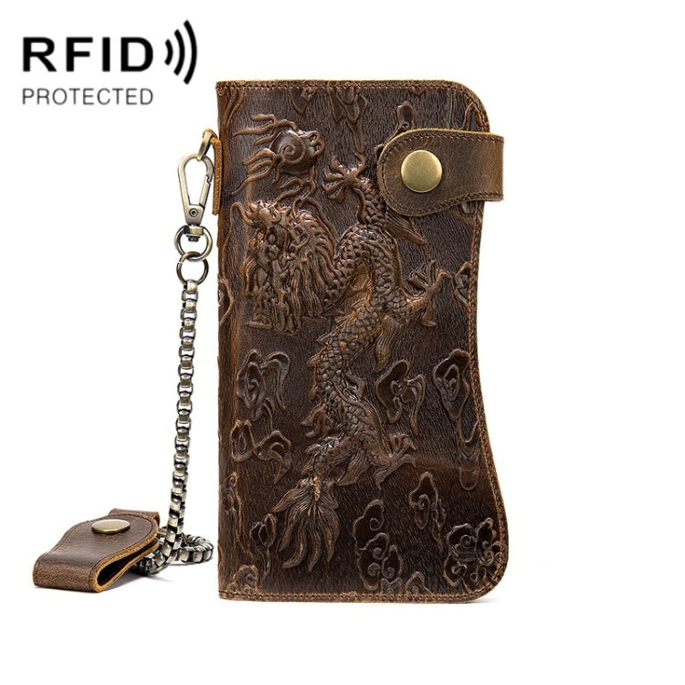 B161 RFID Retro Anti-Degaussing Iron Chain Leather Wallet