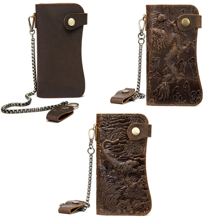 B161 RFID Retro Anti-Degaussing Iron Chain Leather Wallet