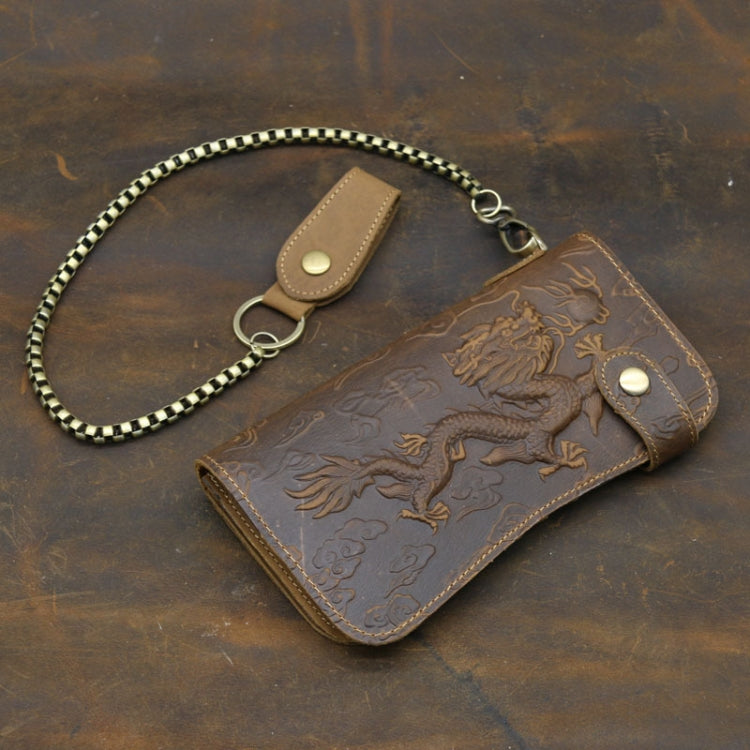 B161 RFID Retro Anti-Degaussing Iron Chain Leather Wallet