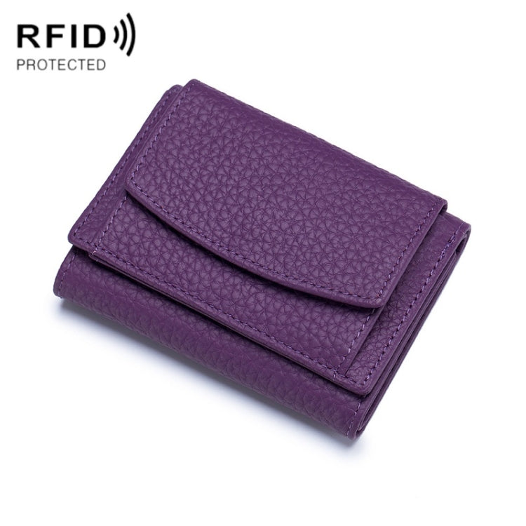CL-2753 Leather RFID Short Coin Purse Wallet