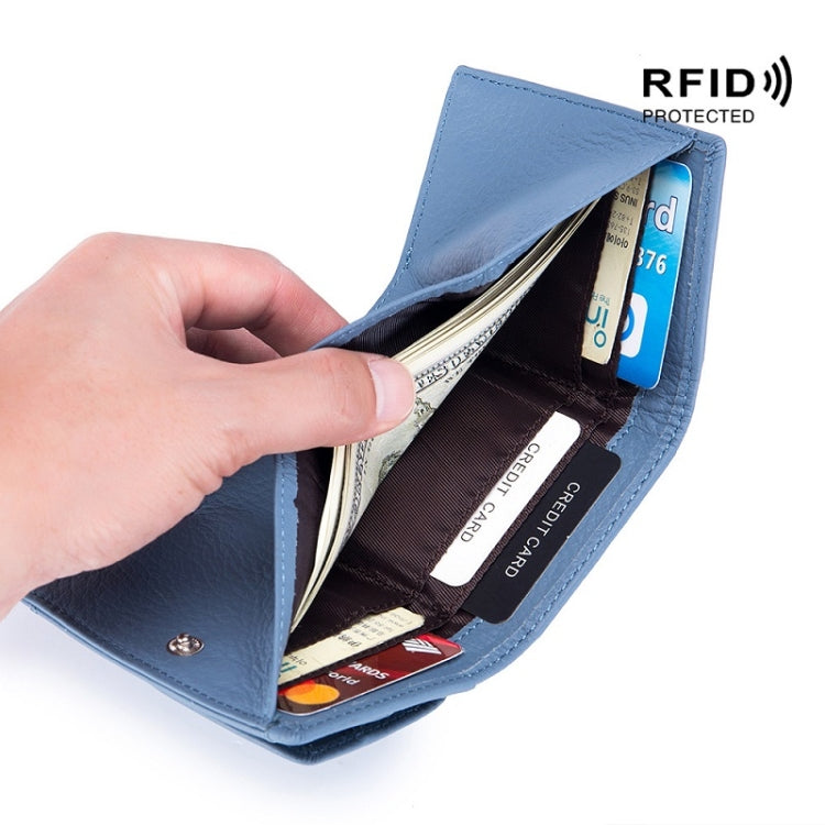 CL-2753 Leather RFID Short Coin Purse Wallet