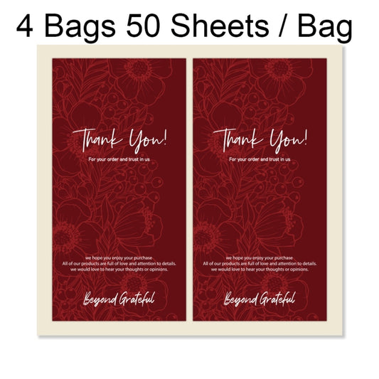 4 Bags 50 Sheets / Bag  Rectangular Stickers Gift Box Sealing Stickers