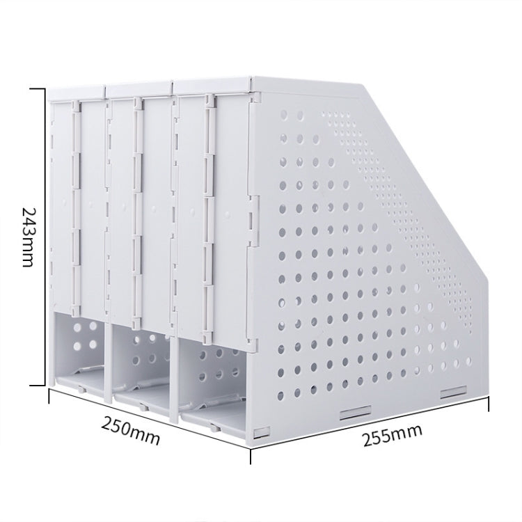 Deli 78995 Three-Compartment File Rack Foldable Desktop Storage Book Stand