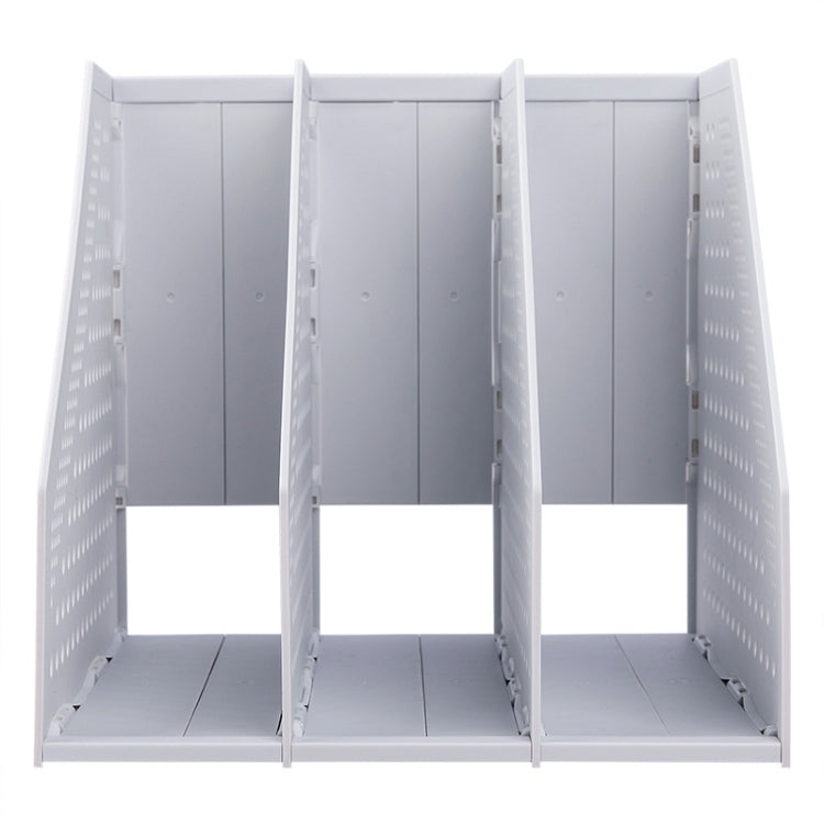 Deli 78995 Three-Compartment File Rack Foldable Desktop Storage Book Stand